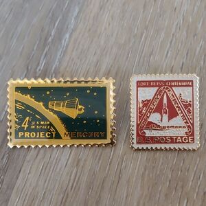 Mixed Lot Of 2 JGA Winco USPS Space Exploration Stamp Enamel Pins
